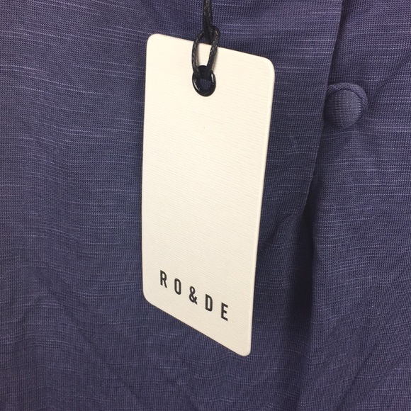 Ro & De Navy Button Back Knit Ruffle Cami Top L - Picture 7 of 8